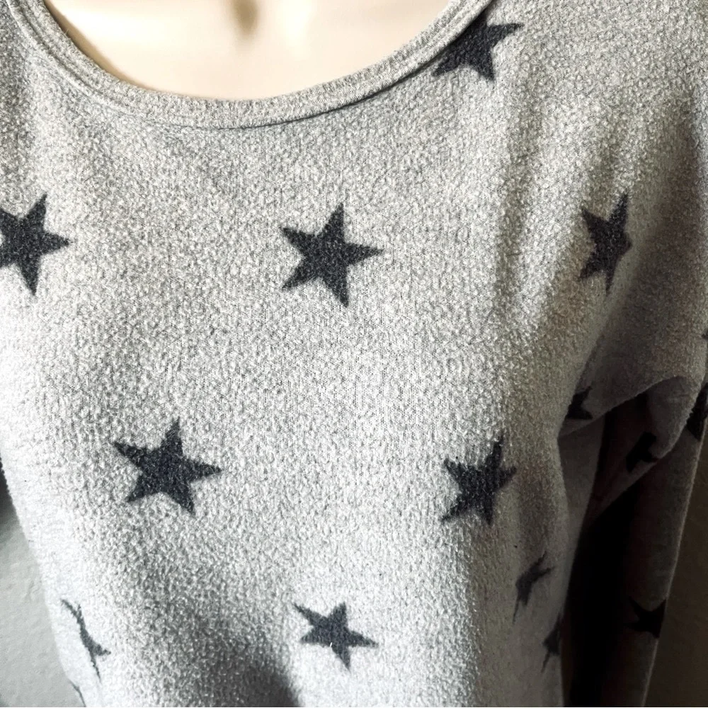 Love Wins Long Sleeve Gray Star Crop Top Size S
